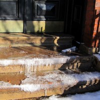 Icicle steps. Careful!