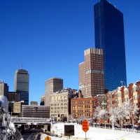 Frosting and Boston skyline.