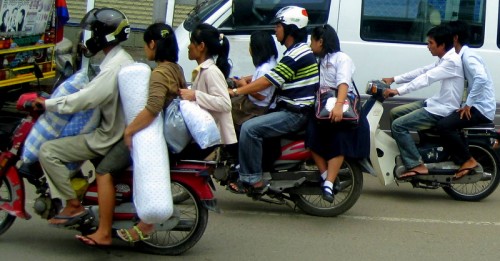 Phnom Penh, Cambodia: Home of hubristic motorcycle acrobatics!