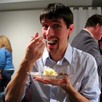 Colin takes his first bite!