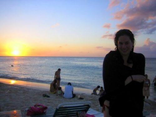 Me staying warm as the sun set on 2008 in Aruba!