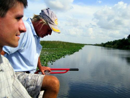 Colin with our fantastic, highly soulful airboat guide.
