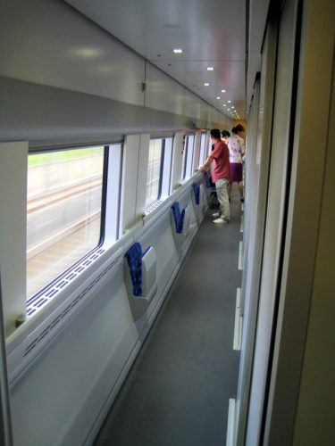 The sleek interior of China's D train. The sleek interior of China's D train.