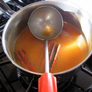 Fragrant cider with cinnamon and cloves.