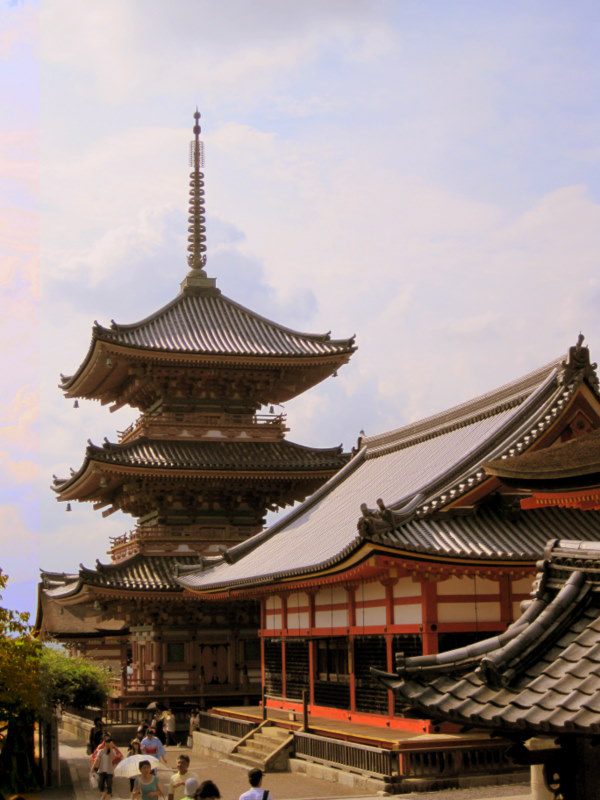 A tall pagoda in Kyoto.