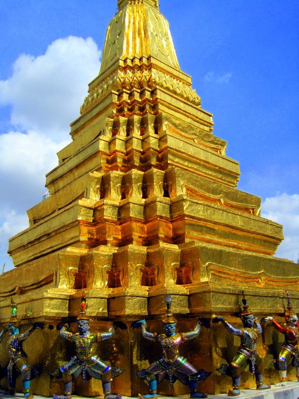 An ornate golden tower at the palace.