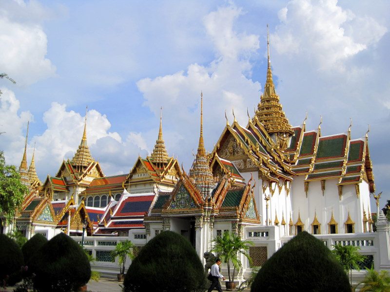 Intricate roofs and spires in the Grand Palace.