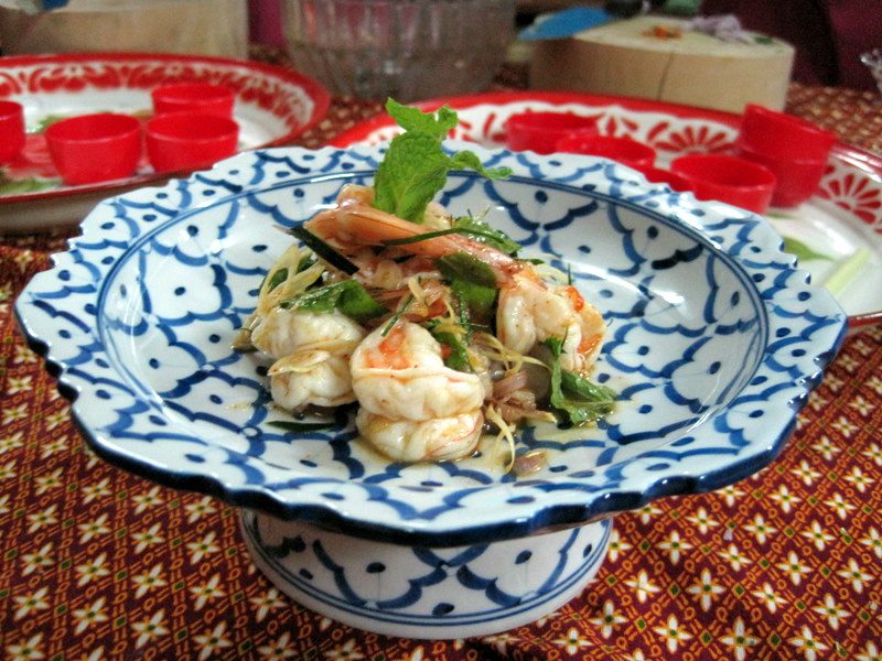The Thai shrimp we cooked. 