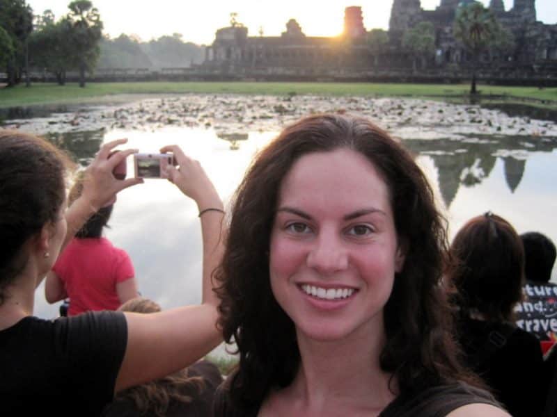 I was happy to see Angkor Wat by sunrise!
