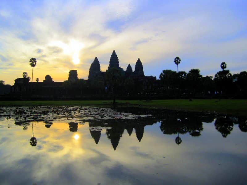 Angkor Wat, Cambodia at sunrise.