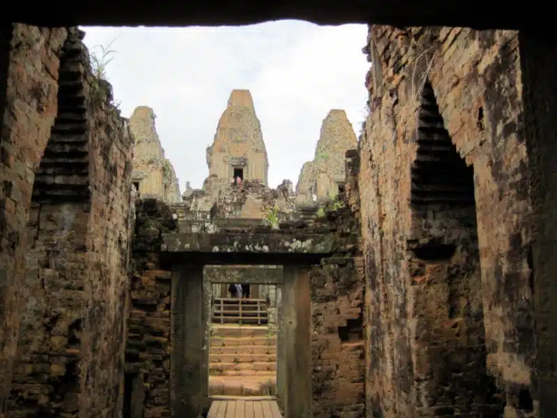 Inside an Angkor Wat temple.
