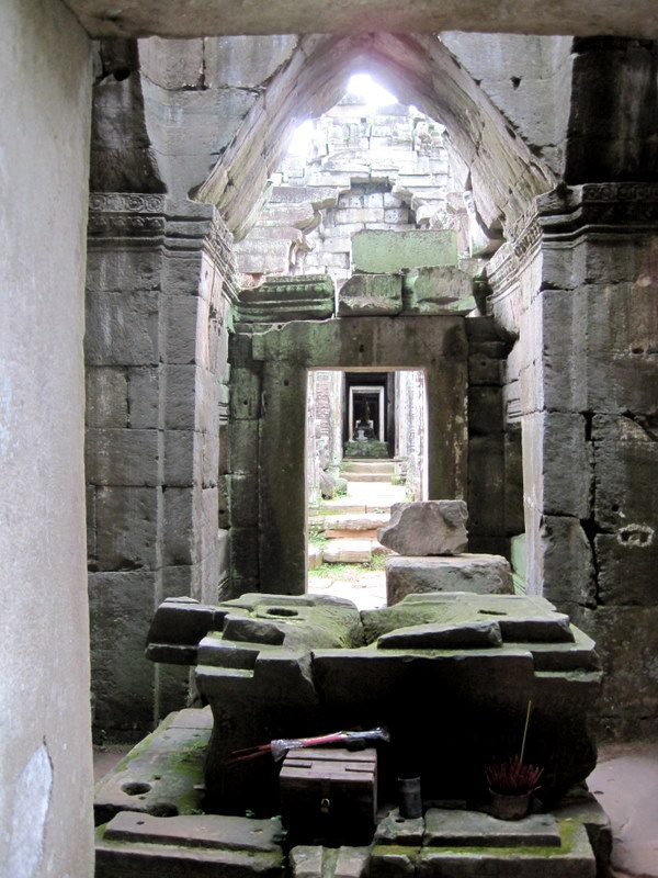 Ruins of doorways and windows at Angkor Wat.