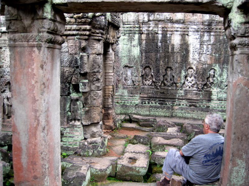 A moment to reflect in Angkor Wat.