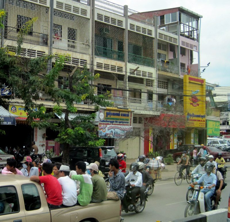 A street scene in Cambodia.