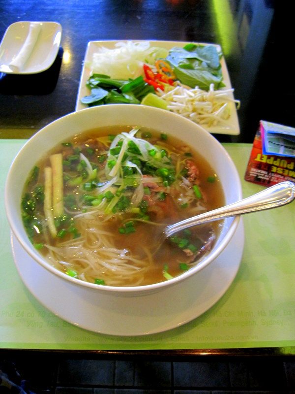 Pho 24 soup, with the condiments on the side.