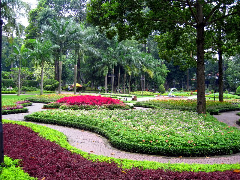 A garden not far from the Vietnam War Remnants Museum.