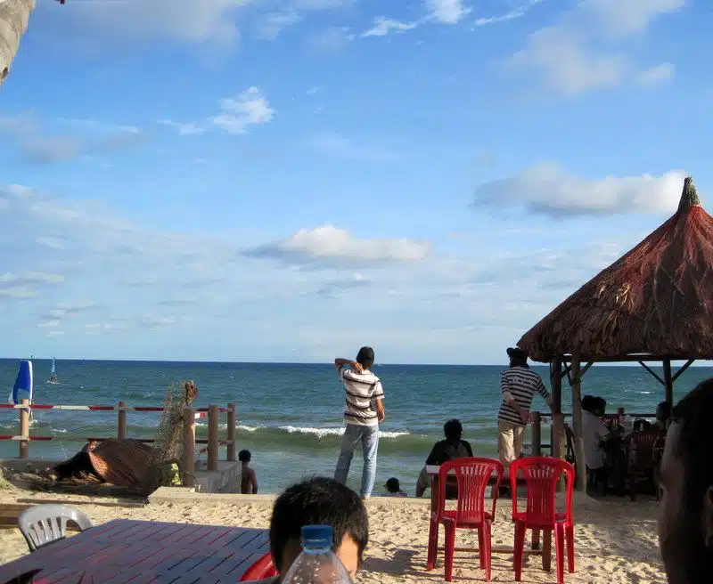 Restaurants right on Mui Ne beach.
