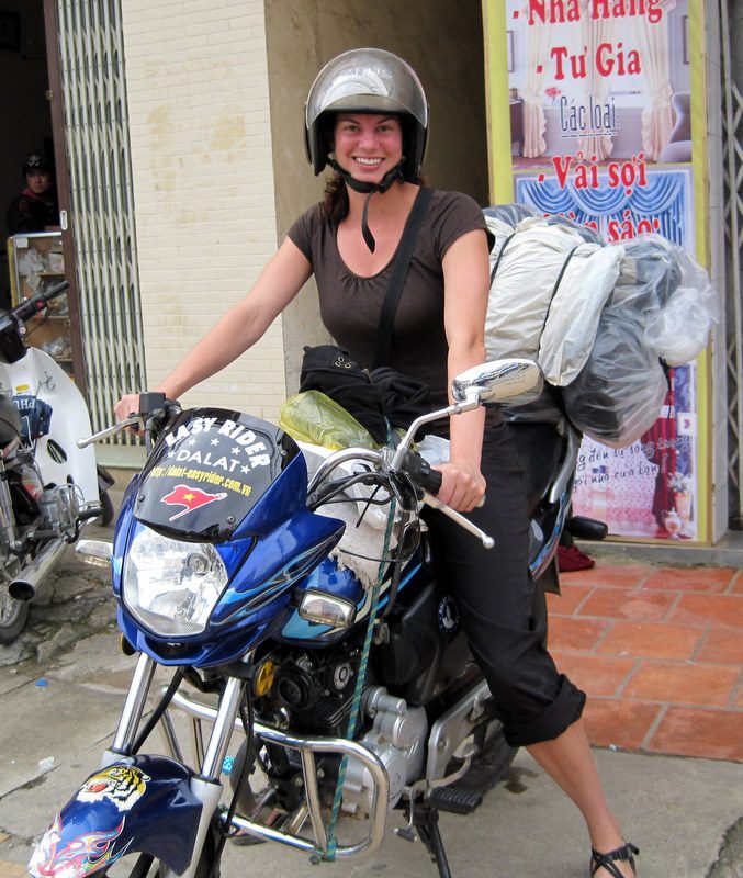 Me on the motorcycle we drove through Central Vietnam.