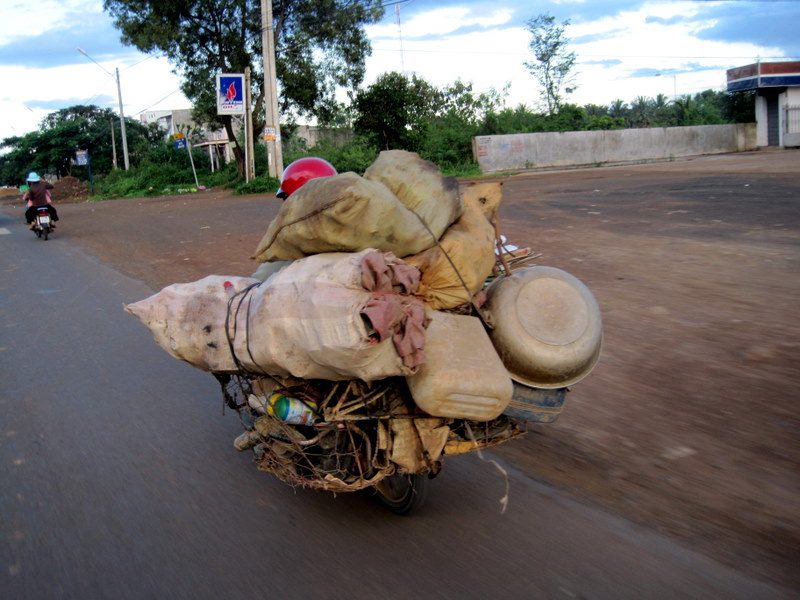 Carrying so much on a motorcycle in Vietnam.