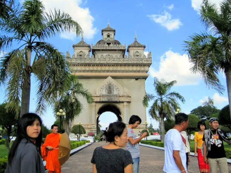The arch in Vientiane, Laos.