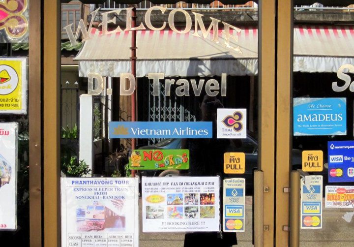 One of many travel agencies in Southeast Asia.