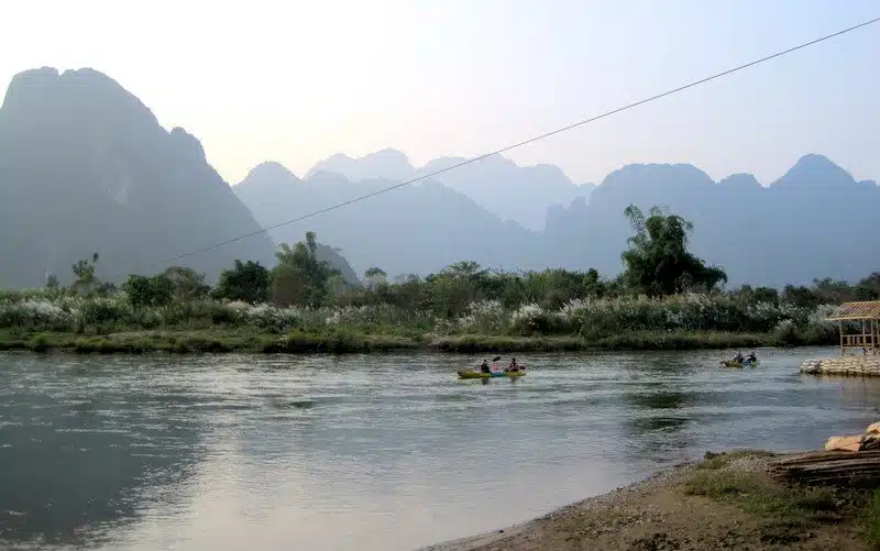 The river in Vang Vieng.