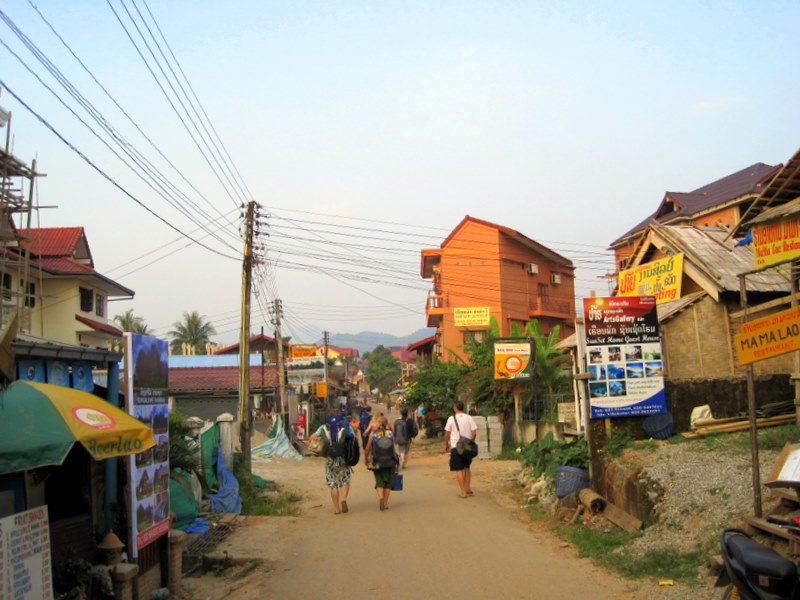 A Vang Vieng street scene.