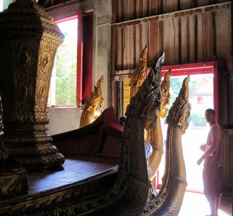 Inside a temple in Luang Prabang.