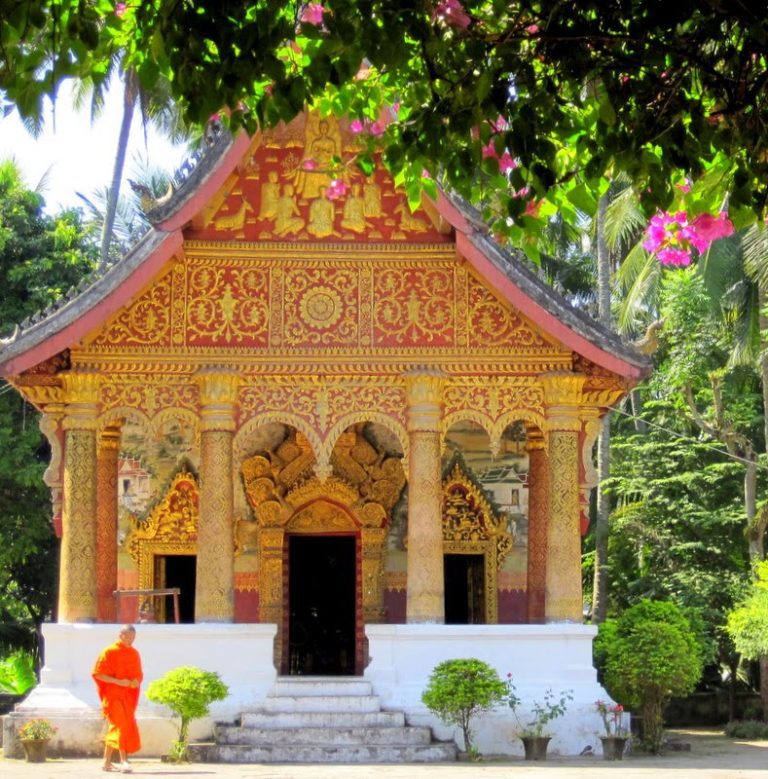 A gorgeous temple in Luang Prabang, Laos.