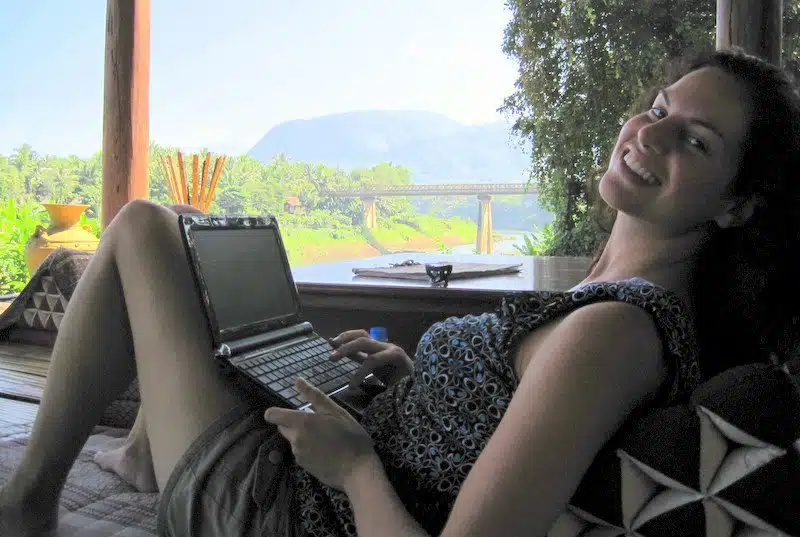 Doing remote work in Laos.