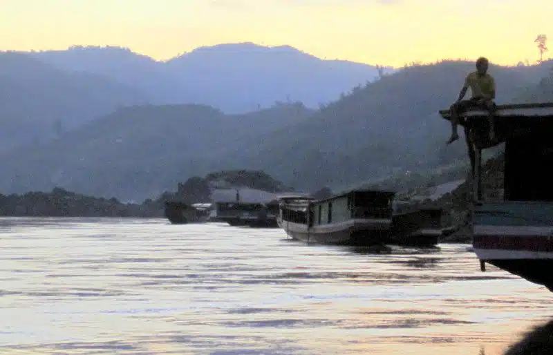 Sunset on the Mekong River.