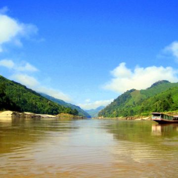 The slow boat on the Mekong River in Laos!
