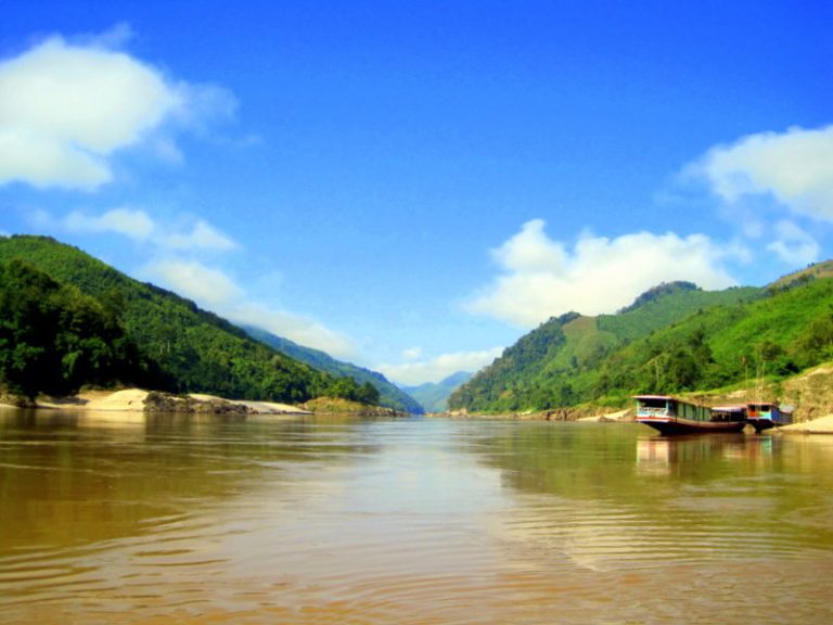 The slow boat on the Mekong River in Laos!