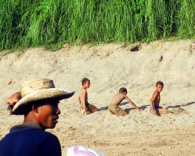 Lao boys playing in the sun.