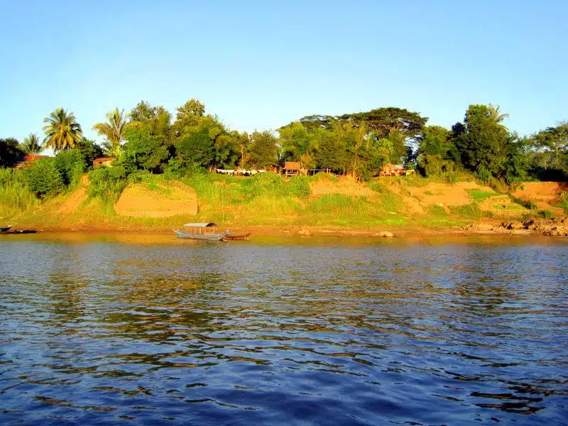 Golden hour on a Mekong island.