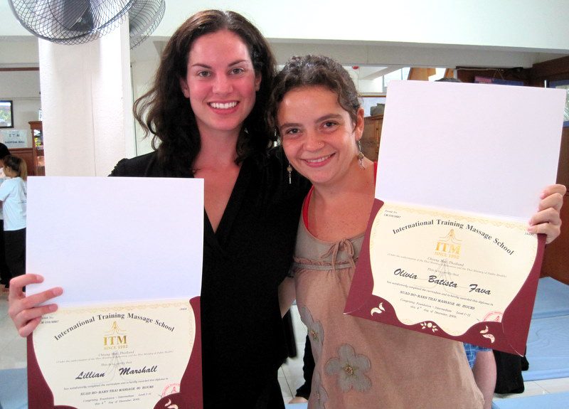 Our Thai Massage school certificates!