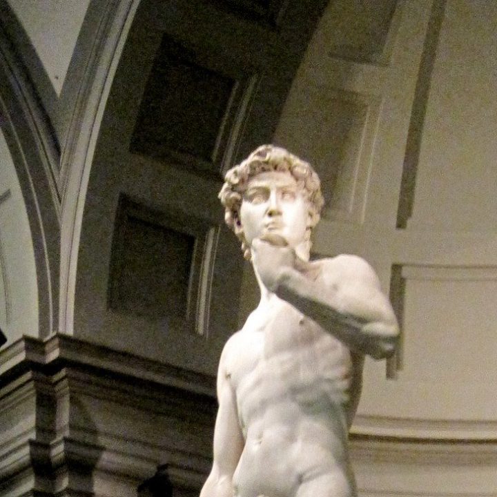 The expression on the David statue.