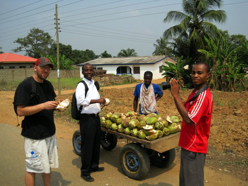 Coconut vendors in Sogakope, Ghana.