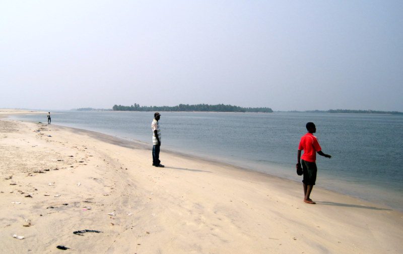 Enjoying the beach in Ghana.