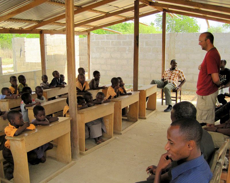 The open-air schoolhouse in Dalive, Ghana.