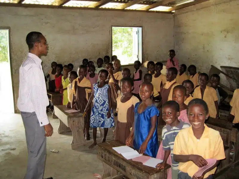 Collins addressing his students.
