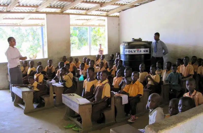 The classroom in rural Ghana.