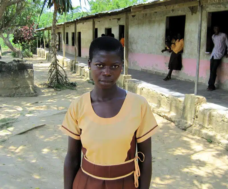 A student who asked for her photo to be taken.