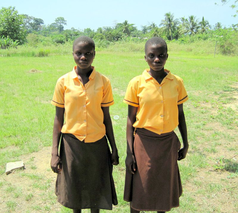 Twin students in Ghana.