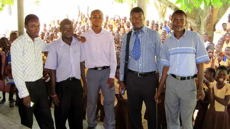Collins with his teaching colleagues.