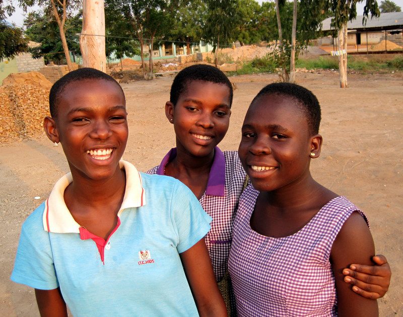 Emmanuella with friends in Ghana.