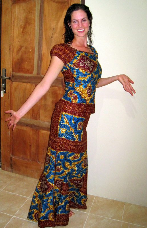 The resulting custom-made dress from Ghana!