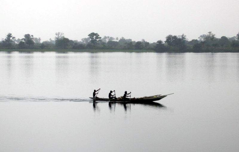 Boating on the Volta River.