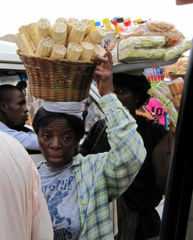 Carrying goods on head-top in Accra.
