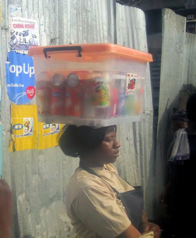 Such amazing balance among the Accra vendors.